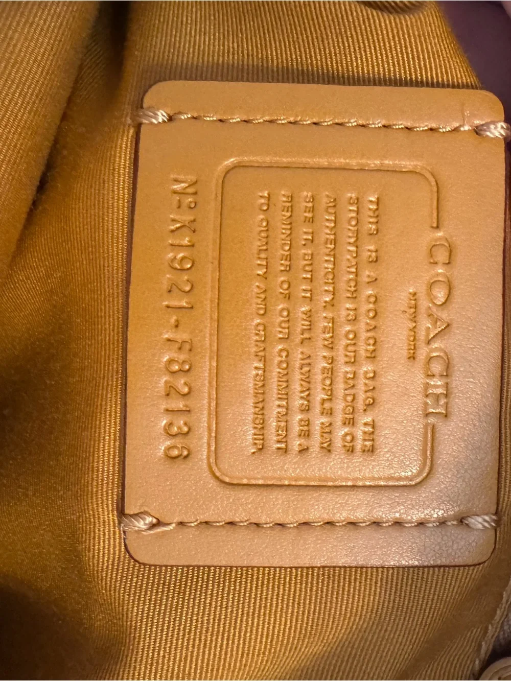 Coach Yellow Signature Compact Backpack with Tan Trim
